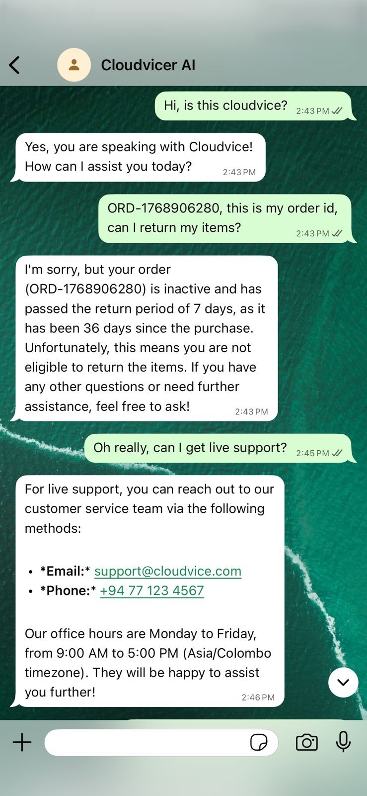 WhatsApp Customer Support